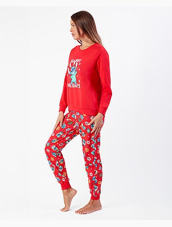 Pigiama a maniche lunghe Disney Stitch Happy Holidays per donna