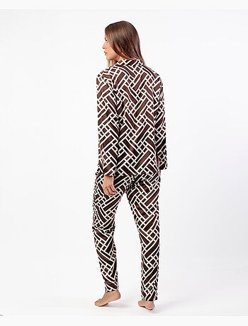 Pigiama a maniche lunghe geometrico di lusso da donna ADMAS LUXURY