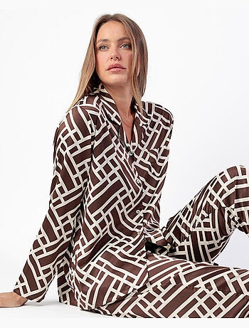 Pigiama a maniche lunghe geometrico di lusso da donna ADMAS LUXURY