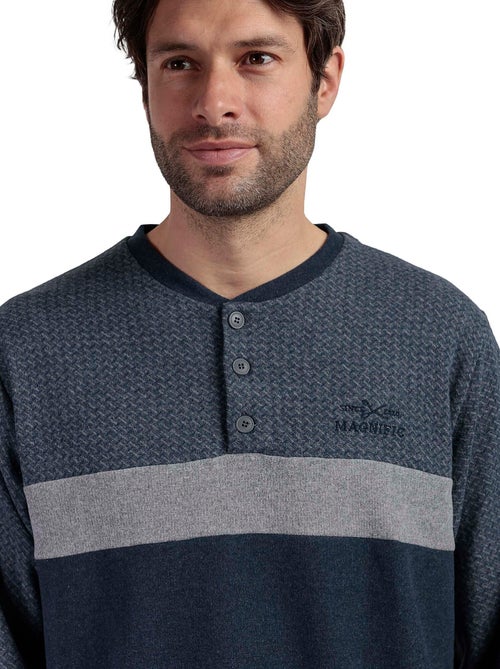Pigiama a maniche lunghe grigio con patta ADMAS MAGNIFIC da uomo - Kiabi Pigiama a maniche lunghe grigio con patta ADMAS MAGNIFIC da uomo - Kiabi