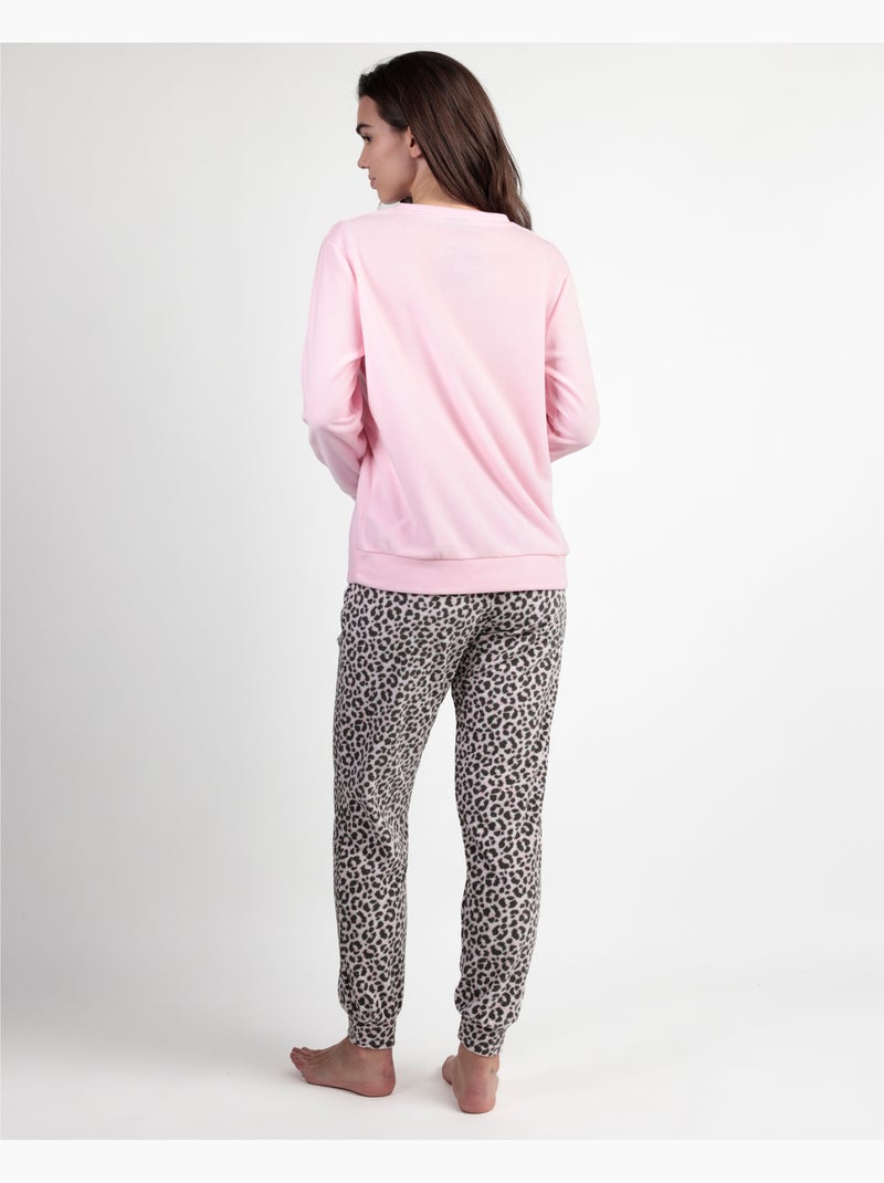 Pigiama a maniche lunghe in caldo tessuto Minnie da donna DISNEY Rosa - Kiabi