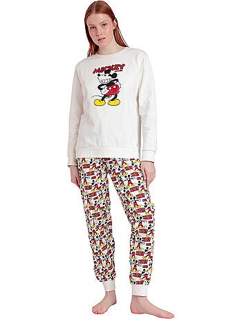 Pigiama a maniche lunghe in peluche DISNEY da donna, modello Topolino