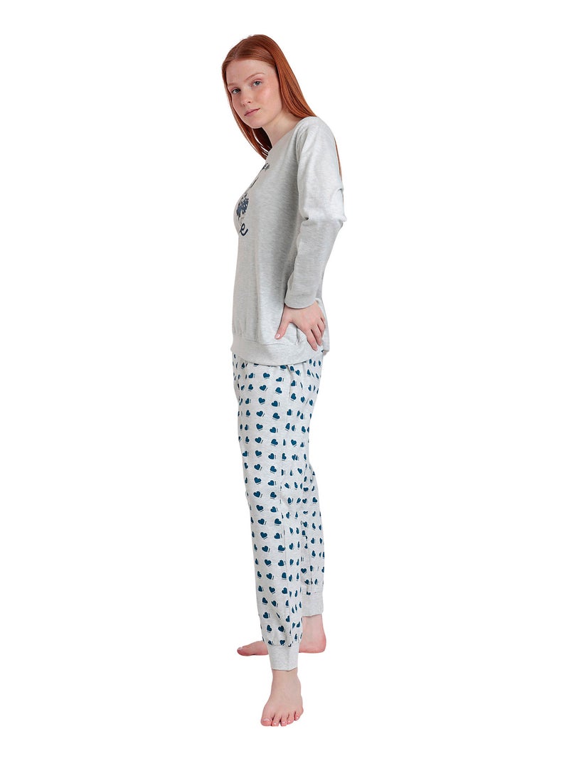 Pigiama a maniche lunghe in peluche DISNEY da donna You Make Me Love Grigio - Kiabi