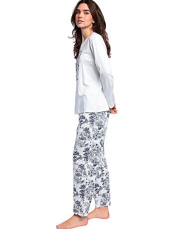 Pigiama a maniche lunghe in Toile De Jouy da donna ADMAS CLASSIC