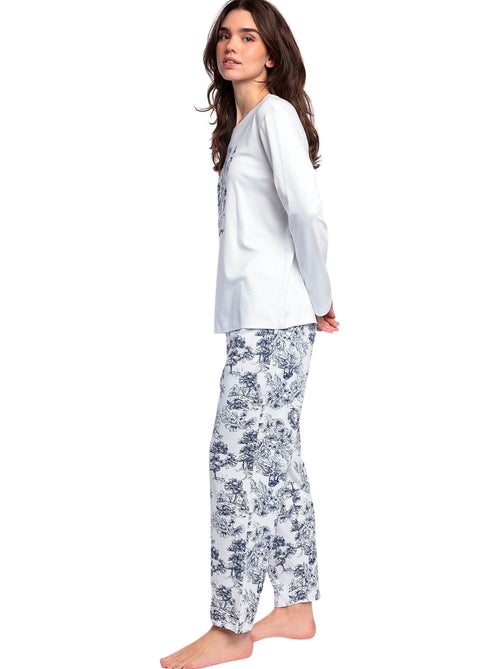Pigiama a maniche lunghe in Toile De Jouy da donna ADMAS CLASSIC - Kiabi Pigiama a maniche lunghe in Toile De Jouy da donna ADMAS CLASSIC - Kiabi