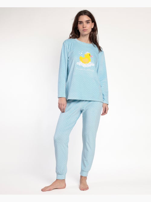 Pigiama a maniche lunghe in velluto con dolce anatroccolo ADMAS da donna - Kiabi Pigiama a maniche lunghe in velluto con dolce anatroccolo ADMAS da donna - Kiabi