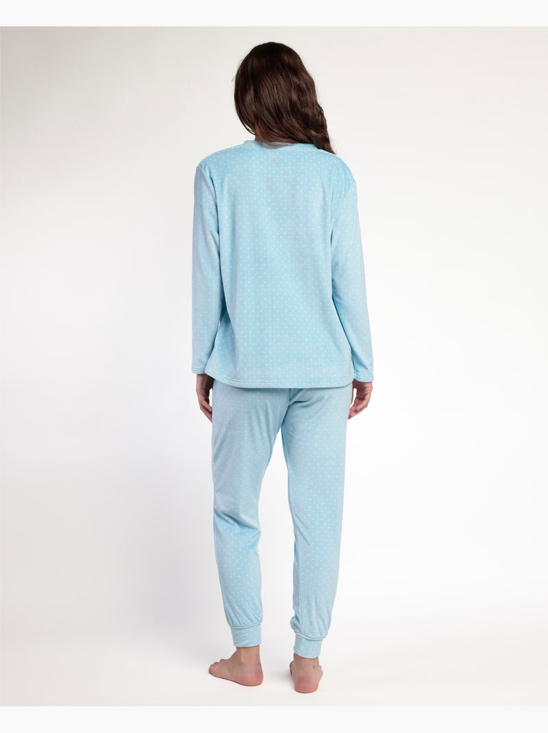 Pigiama a maniche lunghe in velluto con dolce anatroccolo ADMAS da donna Blu - Kiabi