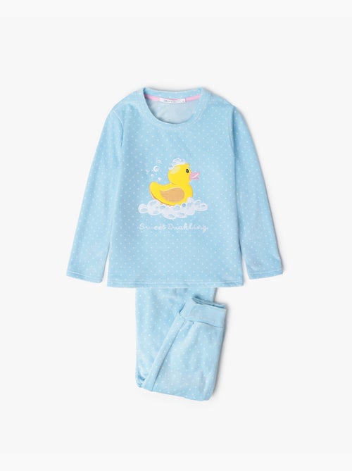 Pigiama a maniche lunghe in velluto con dolce anatroccolo ADMAS per bambine - Kiabi Pigiama a maniche lunghe in velluto con dolce anatroccolo ADMAS per bambine - Kiabi