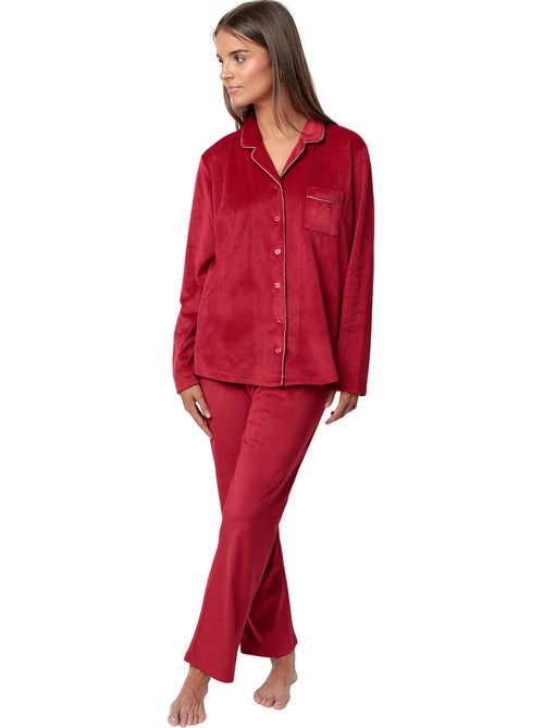 Pigiama a maniche lunghe in velluto di lusso con maniche aperte da donna ADMAS CLASSIC - Kiabi Pigiama a maniche lunghe in velluto di lusso con maniche aperte da donna ADMAS CLASSIC - Kiabi