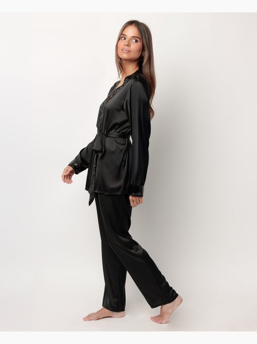 Pigiama a maniche lunghe incrociato in raso Glam Luxe da donna ADMAS LUXURY - Kiabi