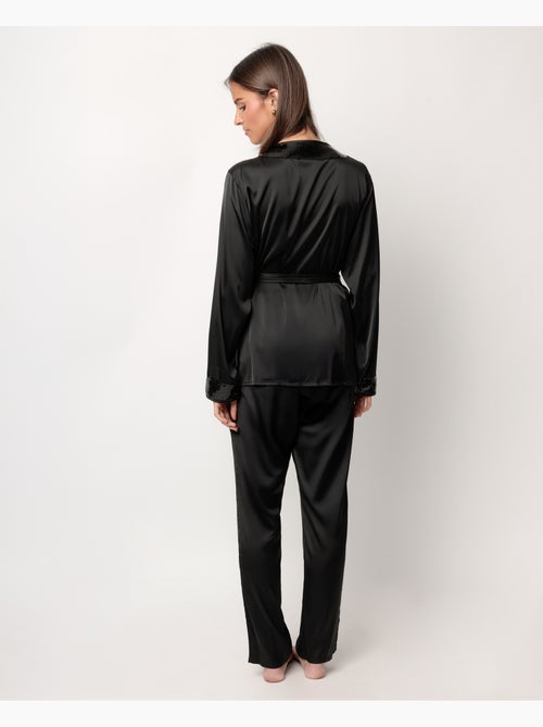 Pigiama a maniche lunghe incrociato in raso Glam Luxe da donna ADMAS LUXURY - Kiabi