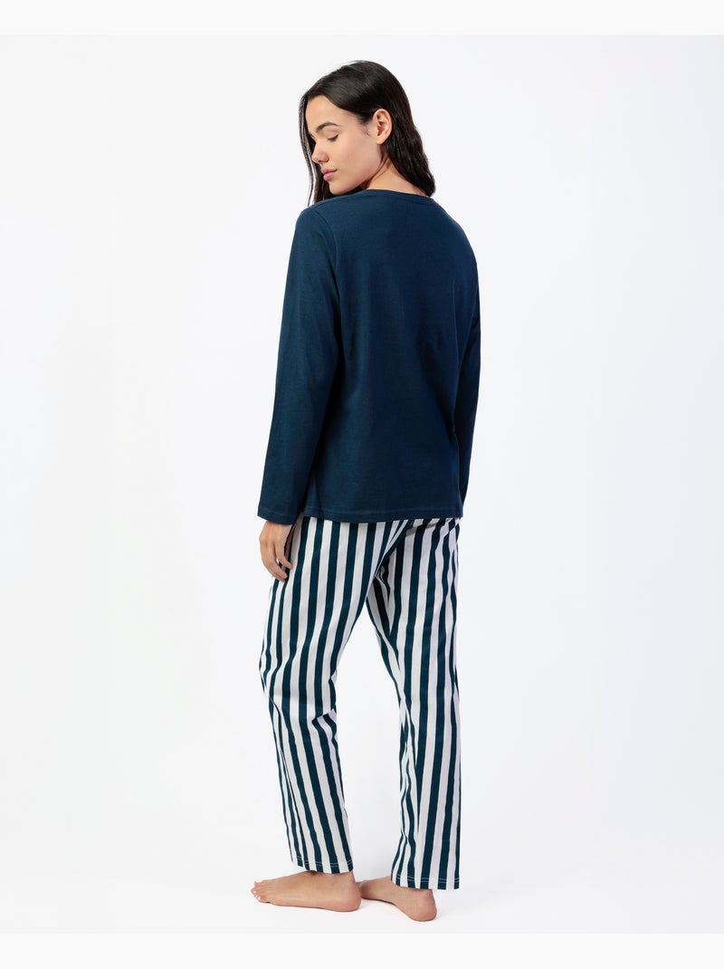Pigiama a maniche lunghe Love Sailor da donna PEANUTS Blu marino - Kiabi