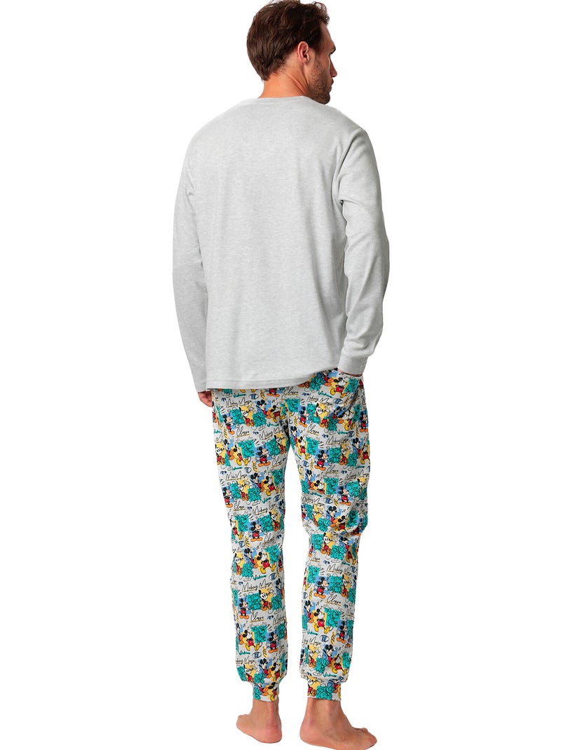 Pigiama a maniche lunghe originale da uomo DISNEY Mickey Grigio - Kiabi