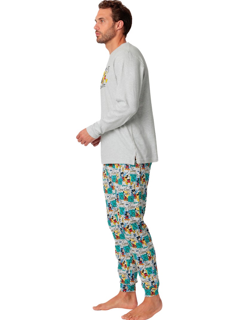 Pigiama a maniche lunghe originale da uomo DISNEY Mickey Grigio - Kiabi