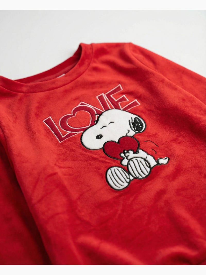 Pigiama a maniche lunghe PEANUTS Love Snoopy per bambine Rosso - Kiabi