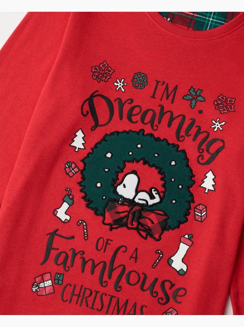 Pigiama a maniche lunghe PEANUTS Reindeer Crossing per bambine Rosso - Kiabi