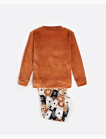 Pigiama a maniche lunghe per bambine ADMAS Velvet Bear Family