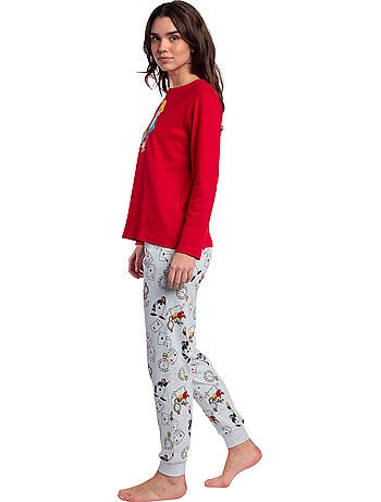Pigiama a maniche lunghe rosso Alice nel paese delle meraviglie DISNEY da donna