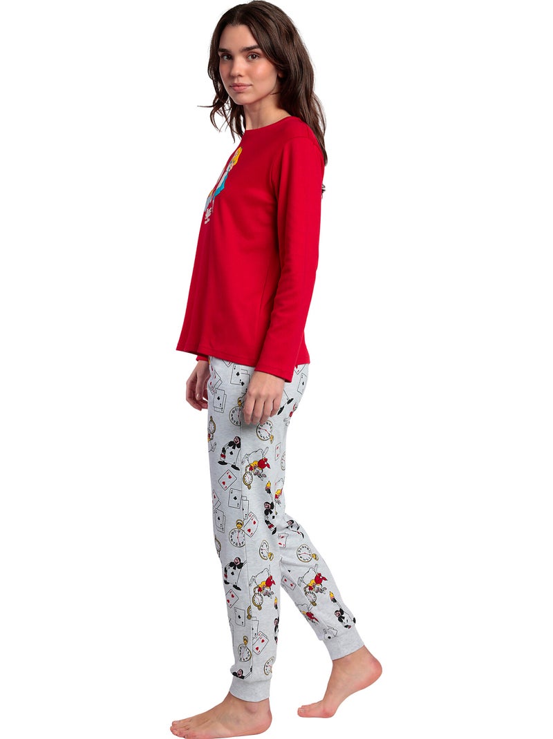 Pigiama a maniche lunghe rosso Alice nel paese delle meraviglie DISNEY da donna Rosso - Kiabi
