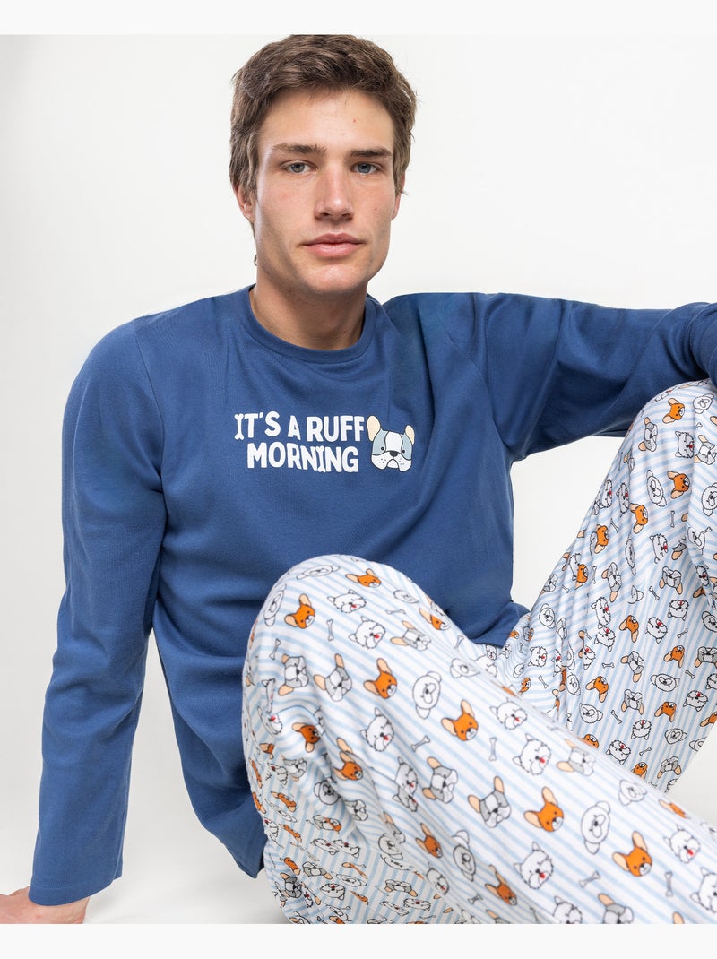Pigiama a maniche lunghe Ruff Morning da uomo ADMAS Blu - Kiabi