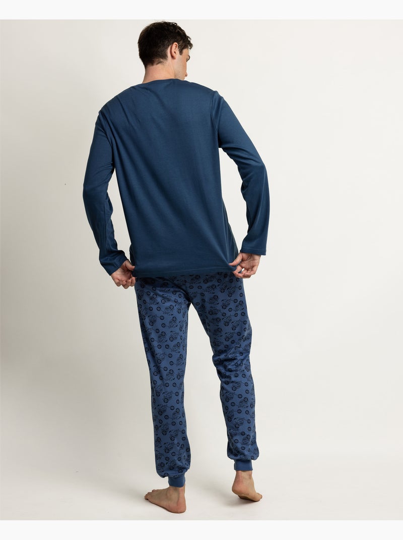 Pigiama a maniche lunghe Speed Club da uomo PEANUTS Blu denim - Kiabi