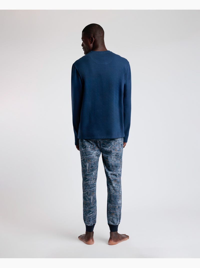 Pigiama a maniche lunghe texano da uomo LOIS Blu denim - Kiabi