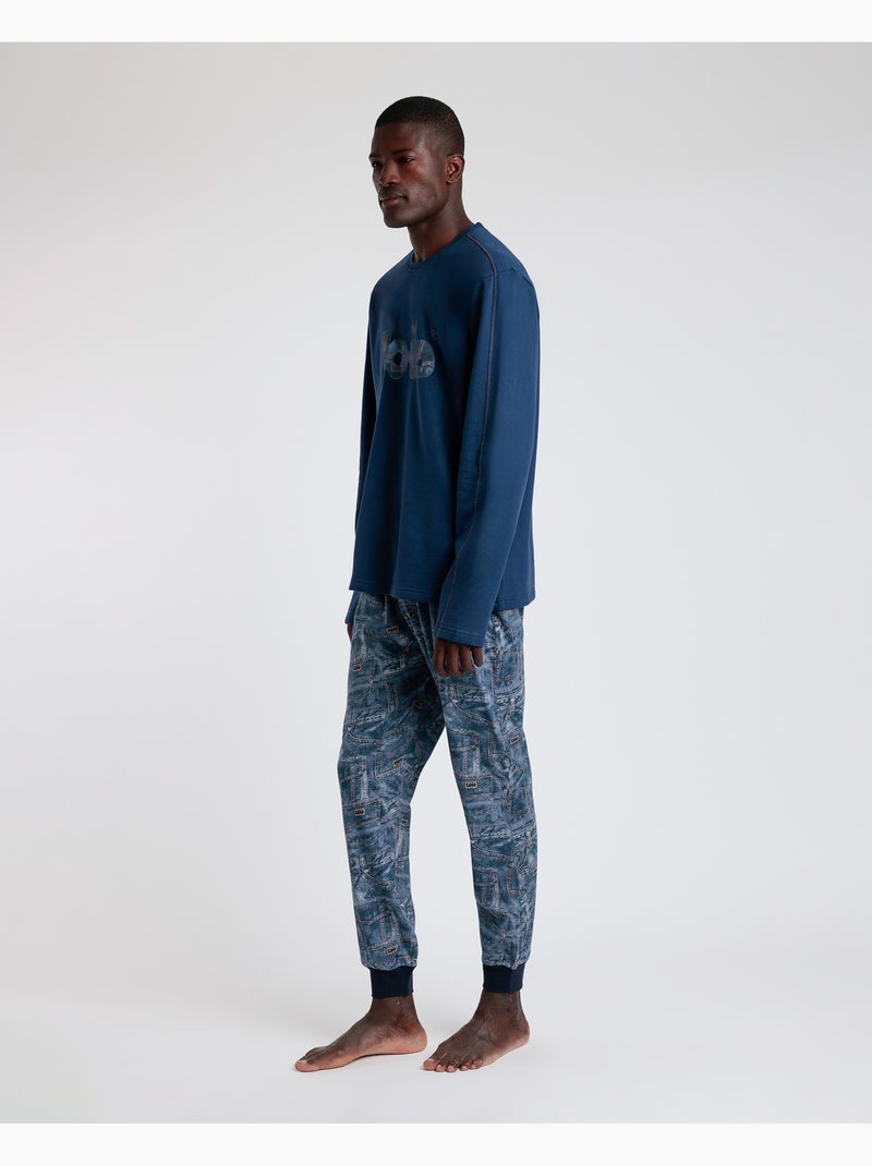 Pigiama a maniche lunghe texano da uomo LOIS Blu denim - Kiabi
