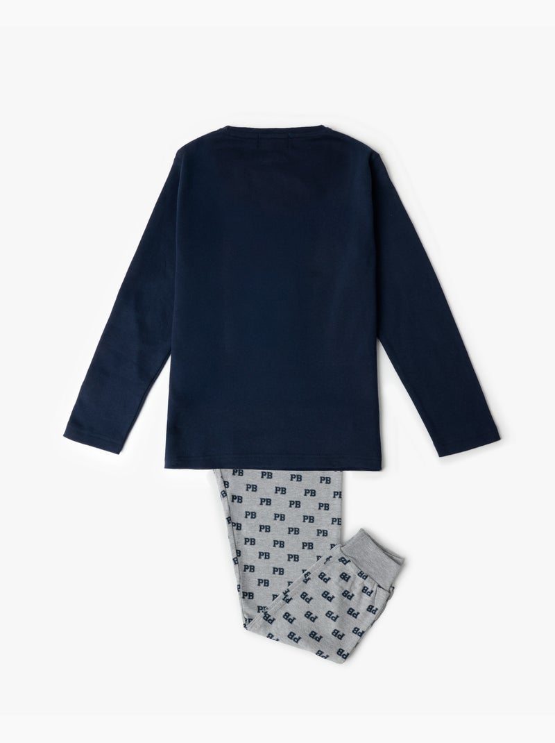 Pigiama a maniche lunghe Varsity per ragazzi PADDINGTON Blu marino - Kiabi