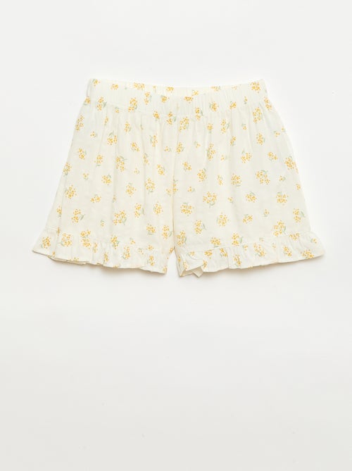 Pigiama a pantaloncino 2 pezzi con volant - Kiabi