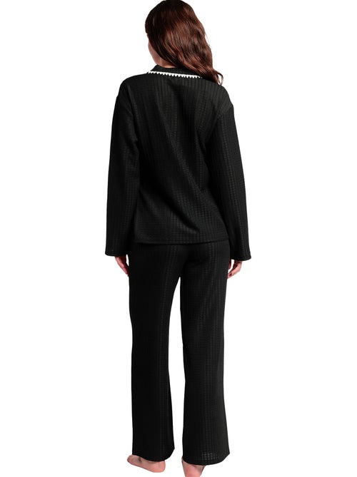 Pigiama a punto croce aperto a maniche lunghe da donna ADMAS LUXURY - Kiabi