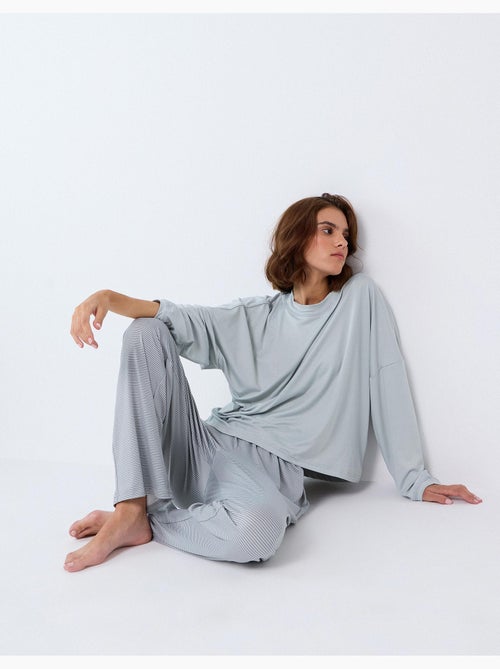 Pigiama a righe a maglia, mo fashion - Kiabi