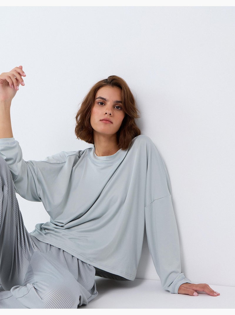 Pigiama a righe a maglia, mo fashion Verde - Kiabi