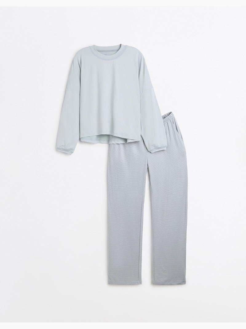 Pigiama a righe a maglia, mo fashion Verde - Kiabi