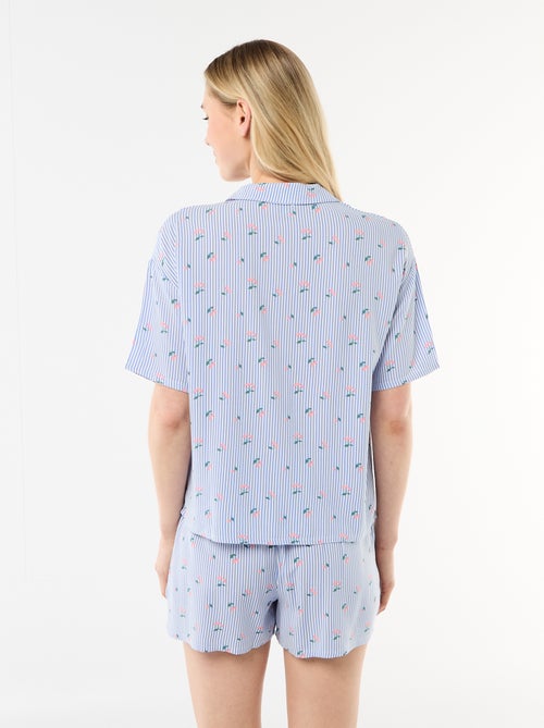 Pigiama a righe all-over top + shorts - Kiabi