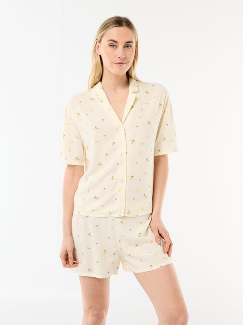 Pigiama a righe all-over top + shorts - Kiabi