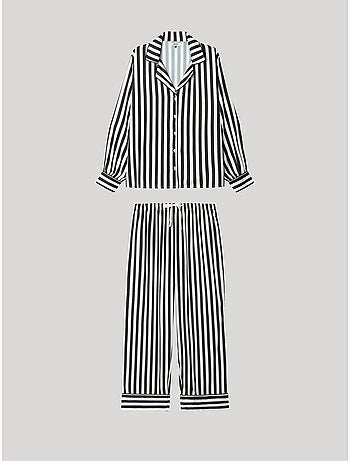 Pigiama a righe con camicia