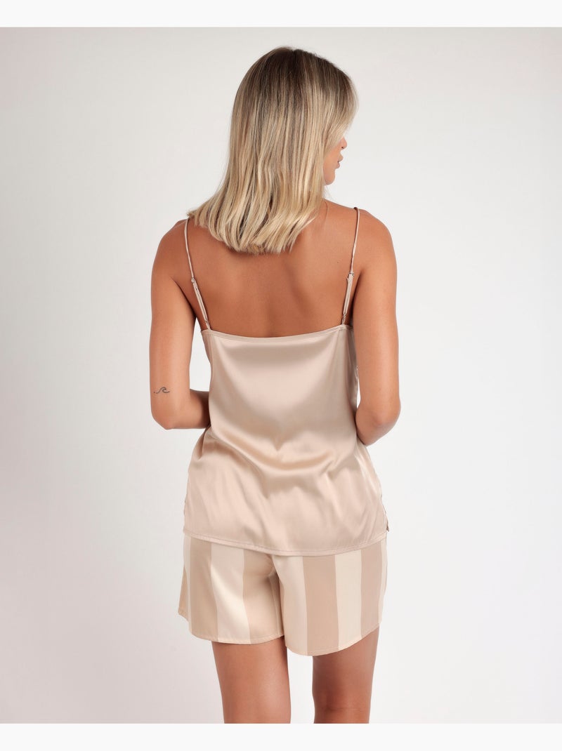 Pigiama a righe di lusso con spalline ADMAS CLASSIC da donna Oro - Kiabi