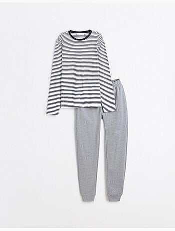 Pigiama a righe in maglia interlock, mo fashion