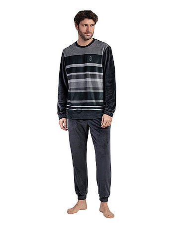 Pigiama a righe in velluto a maniche lunghe da uomo ADMAS CLASSIC