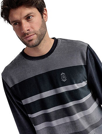 Pigiama a righe in velluto a maniche lunghe da uomo ADMAS CLASSIC