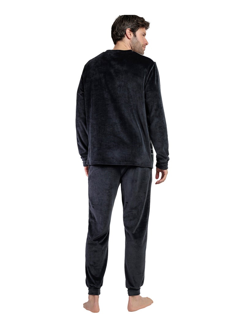 Pigiama a righe in velluto a maniche lunghe da uomo ADMAS CLASSIC Grigio - Kiabi