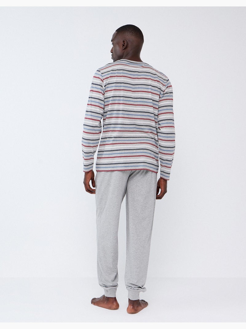 Pigiama a righe, mo fashion Grigio - Kiabi