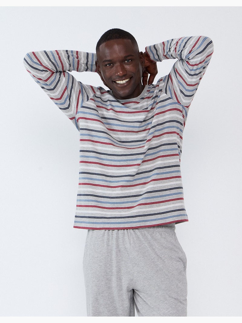Pigiama a righe, mo fashion Grigio - Kiabi