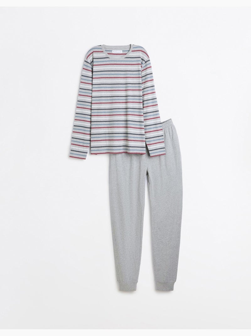 Pigiama a righe, mo fashion Grigio - Kiabi