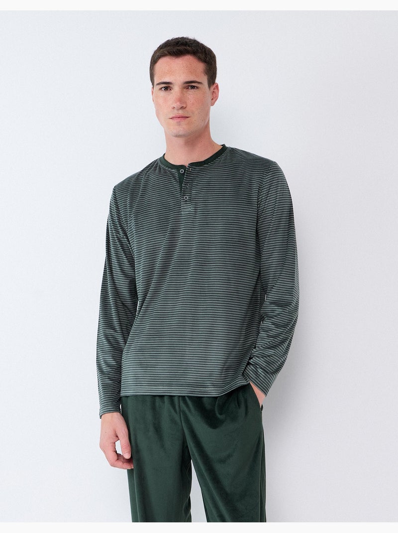Pigiama a righe, mo fashion Verde - Kiabi