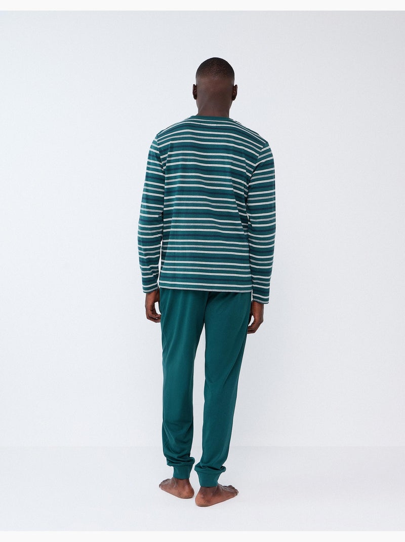 Pigiama a righe, mo fashion Verde - Kiabi