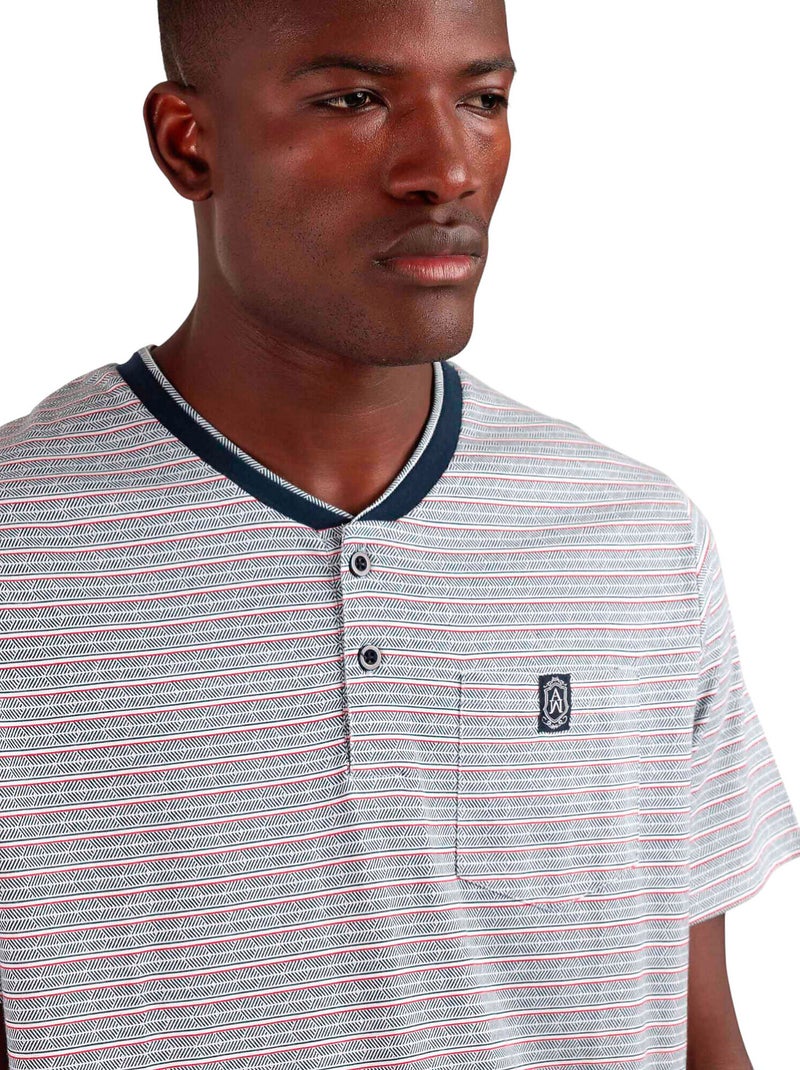 Pigiama a spina di pesce a maniche corte da uomo ADMAS CLASSIC Blu - Kiabi