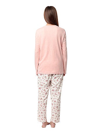 Pigiama admas classic a maniche lunghe con pois e fiori per donna