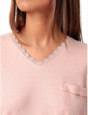 Pigiama admas classic a maniche lunghe con pois e fiori per donna