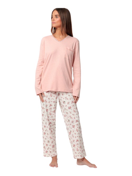 Pigiama admas classic a maniche lunghe con pois e fiori per donna - Kiabi Pigiama admas classic a maniche lunghe con pois e fiori per donna - Kiabi